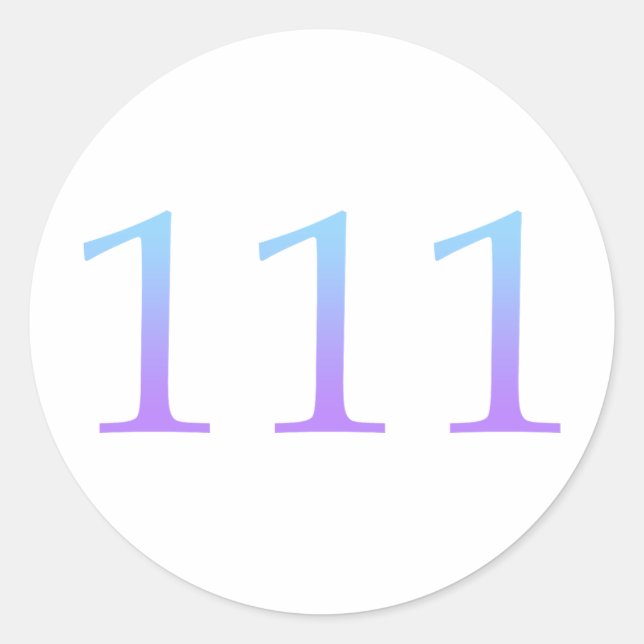 Angel Number 111 - Intuition Classic Round Sticker (Front)