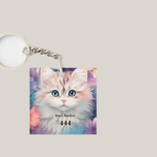 Angel number 444 cat key ring