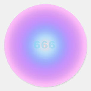 Angel Number 666 Reflect - Angel Numbers Gradient  Classic Round Sticker
