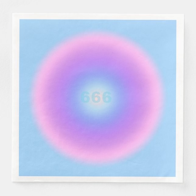 Angel Number 666 Reflect - Angel Numbers Gradient  Napkin (Front)