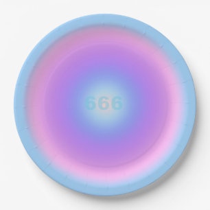 Angel Number 666 Reflect - Angel Numbers Gradient Paper Plate
