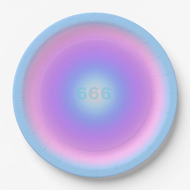 Angel Number 666 Reflect - Angel Numbers Gradient Paper Plate (Front)