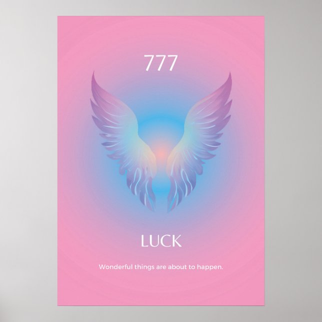 Angel Number Aura 777 Luck Poster (Front)