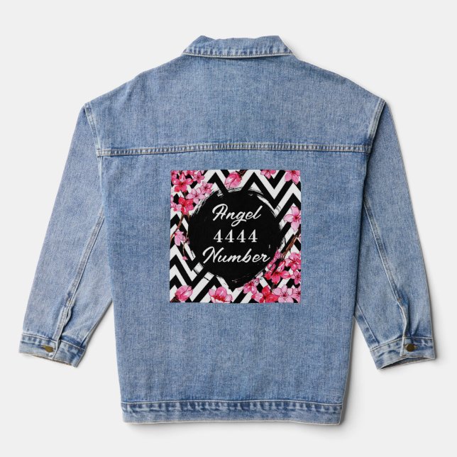 Angel Numberr "4444"  Denim Jacket (Back)