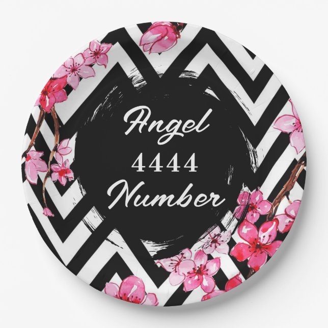 Angel Numberr "4444"  Paper Plate (Front)