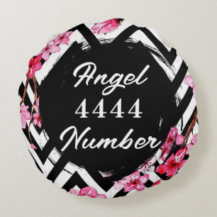 Angel Numberr "4444"  Round Cushion