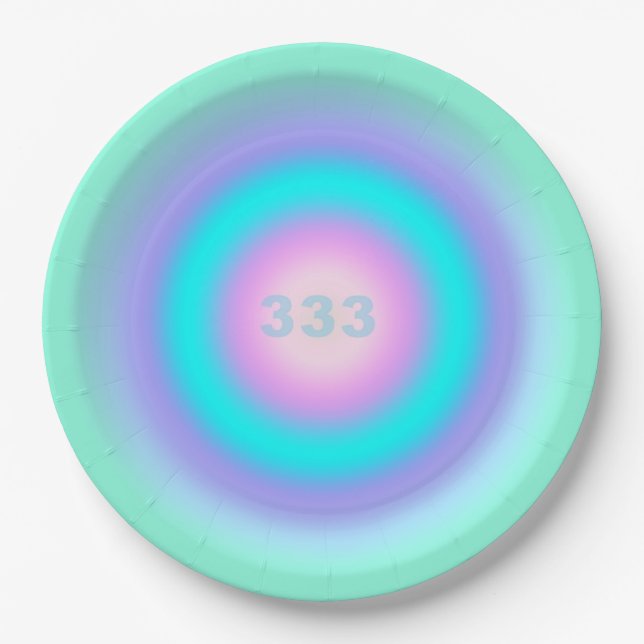 Angel Numbers 333 - Creativity & Action  Paper Plate (Front)