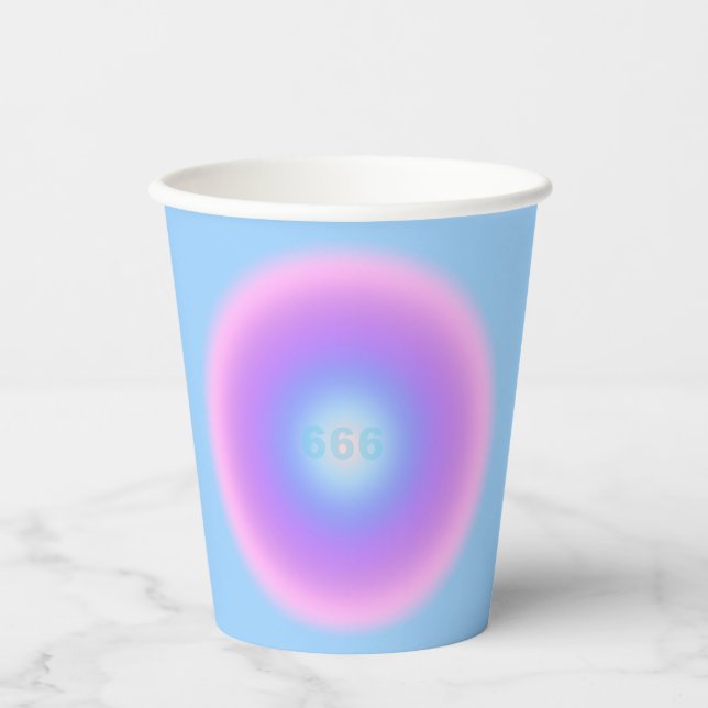 Angel Numbers 666 Reflect - Angel Number Gradient Paper Cups (Front)