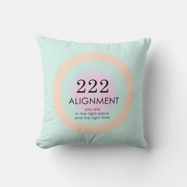 Angel Numbers Numerology 222 Alignment Motivation  Cushion (Front)