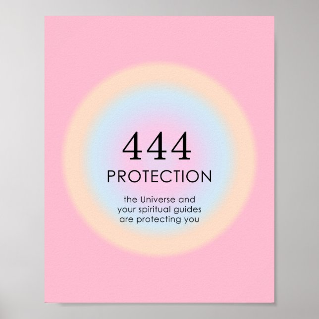 Angel Numbers Numerology 444 Protection Poster (Front)