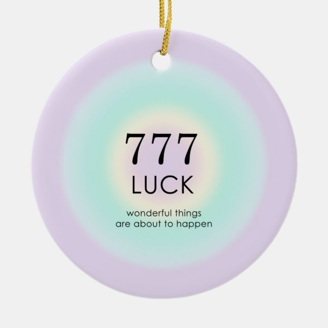 Angel Numbers Numerology 777 Luck  Ceramic Ornament (Front)