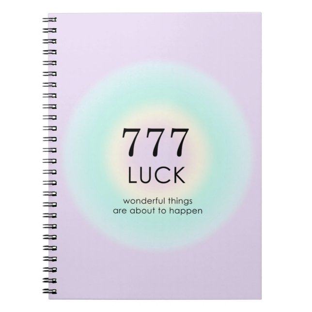 Angel Numbers Numerology 777 Luck  Notebook (Front)