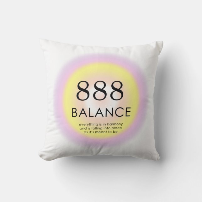 Angel Numbers Numerology Meaning 888 Balance   Cushion (Front)