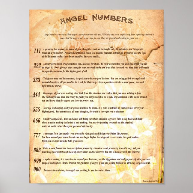 ANGEL NUMBERS POSTER (Front)