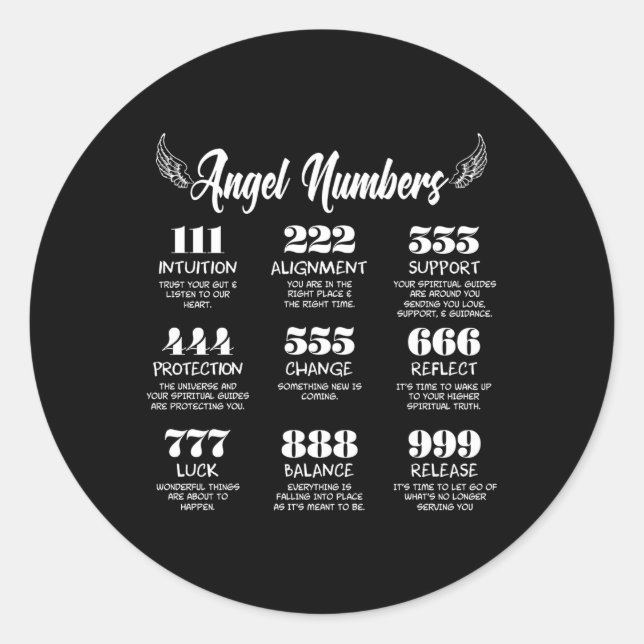 Angel Numbers Trend Quote Classic Round Sticker (Front)