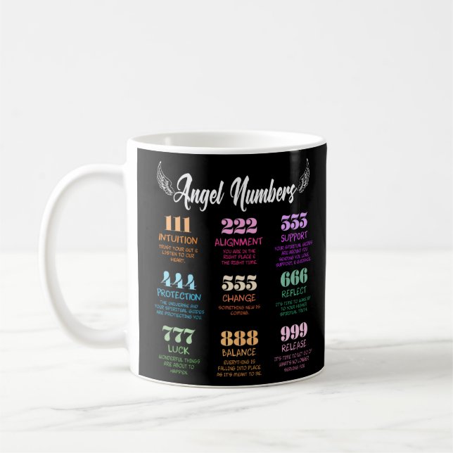 Angel Numbers Trend Quote  Coffee Mug (Left)