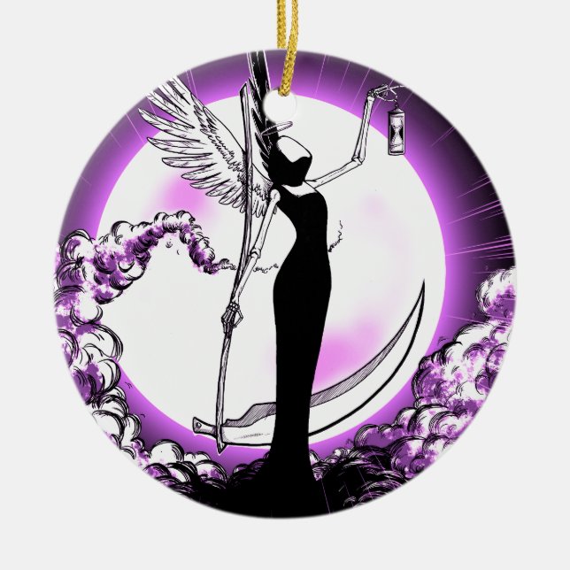 Angel of Death Ceramic Tree Decoration (Front)