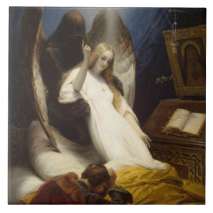 Angel of Death (Going to Heaven) (Horace Vernet) Ceramic Tile