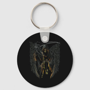 Angel Of Death Grim Reaper Scary Halloween Occult Key Ring