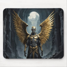 Angel of death with gold wings 