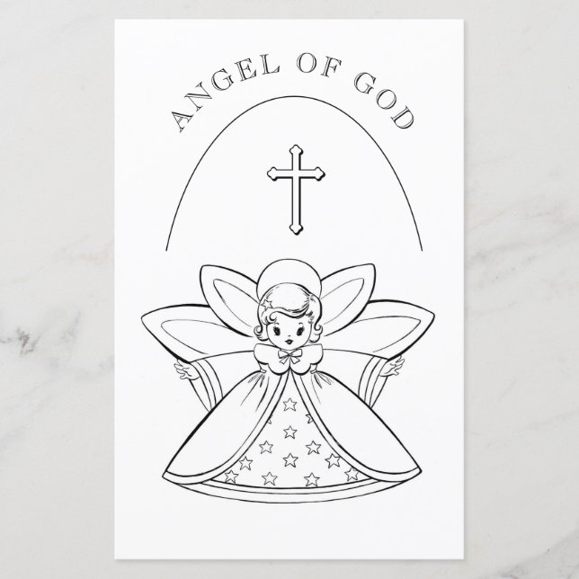 ANGEL OF GOD PRAYER COLORING PAGE (Front)