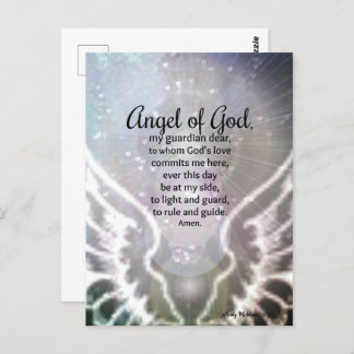 Angel of God Prayer Guardian Angel Modern Neutral Postcard