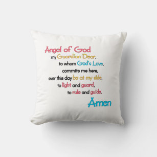 "Angel of God" Prayer Pillow: Great Gift for Kids! Cushion