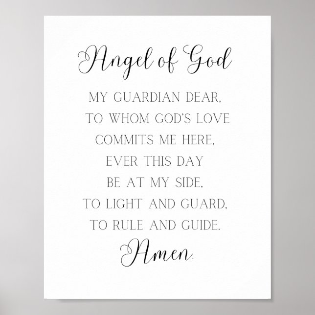 Angel of God Prayer Poster (Front)