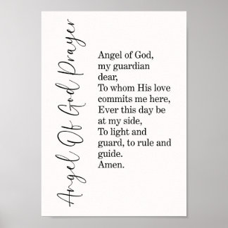 Angel of God Prayer, Typography Wall Art