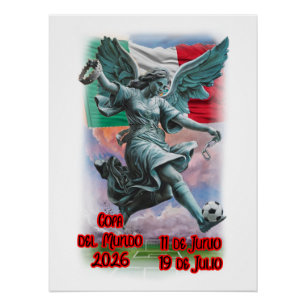 Angel of Independence playing Soccer on a Poster