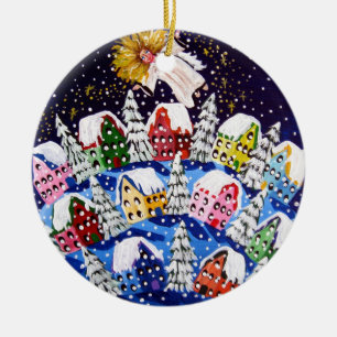 Angel of Joy Round Holiday Ornament