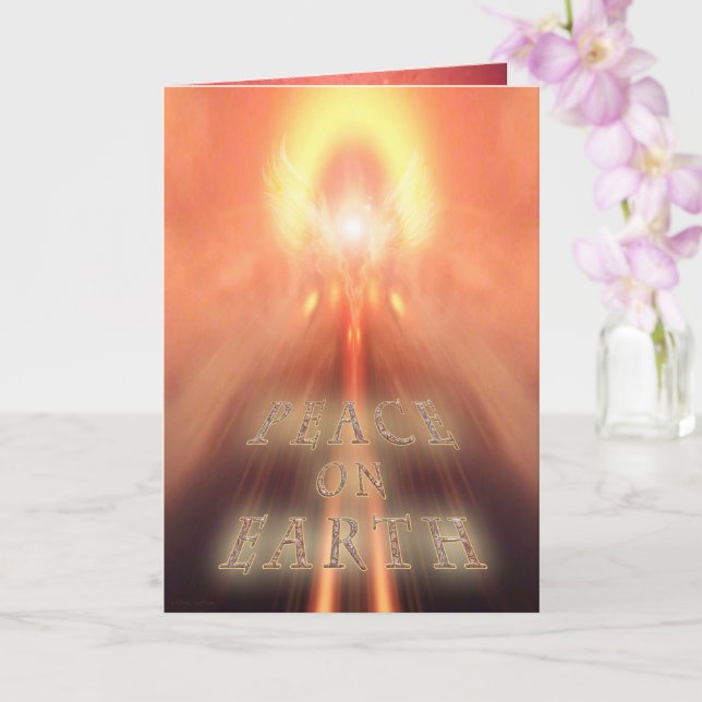 Angel of Light Christmas "PEACE ON EARTH" Card (Orchid)