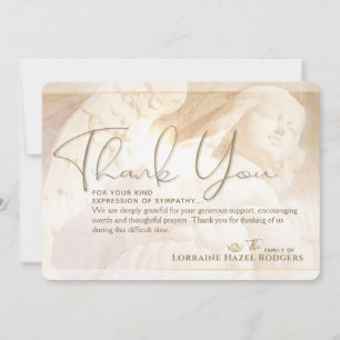 Angel of Light Memorial Sympathy Thank You Card