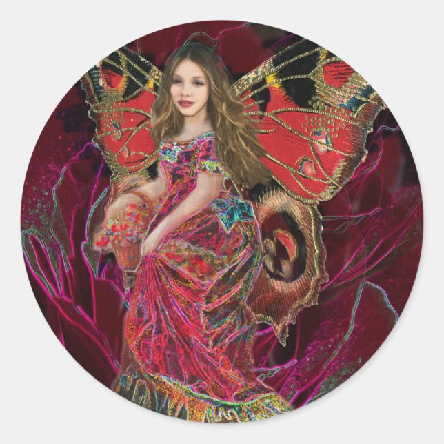 Angel of Love Classic Round Sticker (Front)