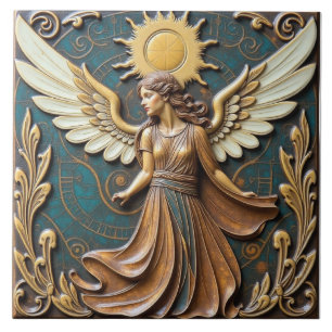 Angel of the Autumn Sun Ceramic Tile