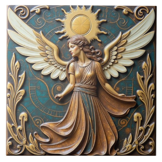 Angel of the Autumn Sun Ceramic Tile (Front)
