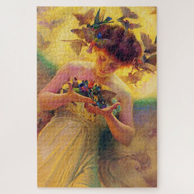 “Angel of the Birds” by Franz Dvorak Jigsaw Puzzle (Vertical)