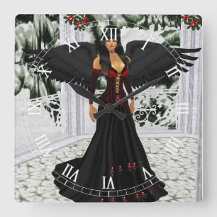 Angel Of The Dark Roman Numeral Clock