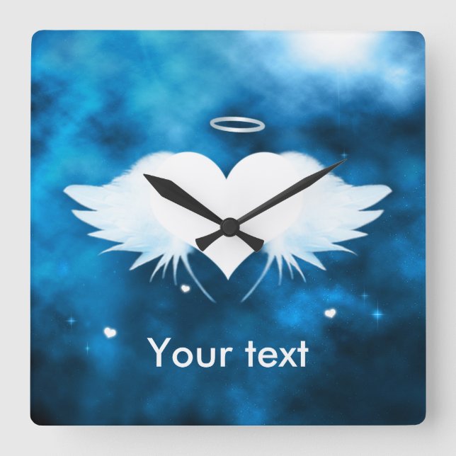 Angel of the Heart Square Wall Clock (Front)