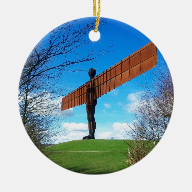 Angel of the North Ceramic Ornament (Front)