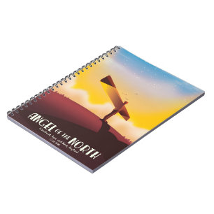 Angel of the North Vintage travel poster. Notebook