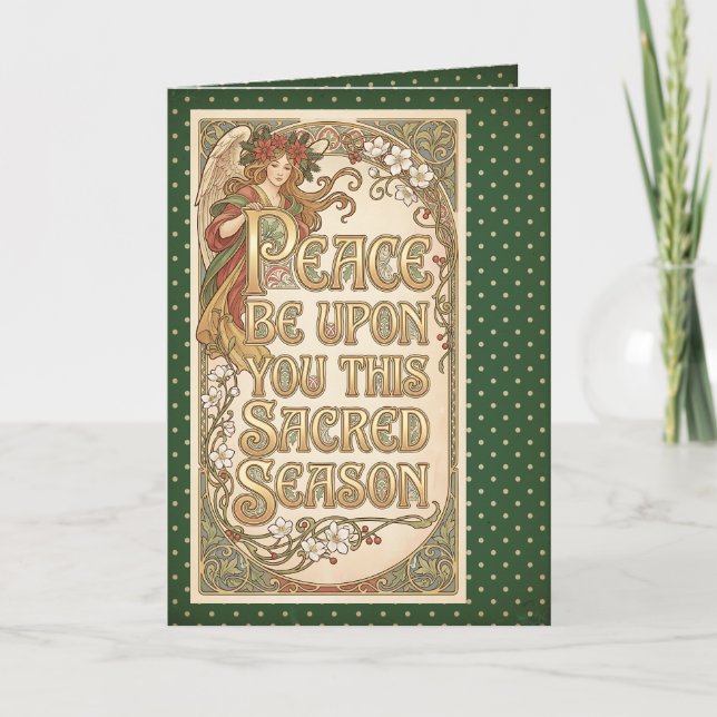 Angel of the Sacred Season Folded Greeting Card (Front)