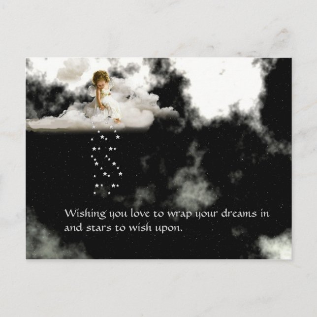Angel on a Cloud Love Postcard (Front)