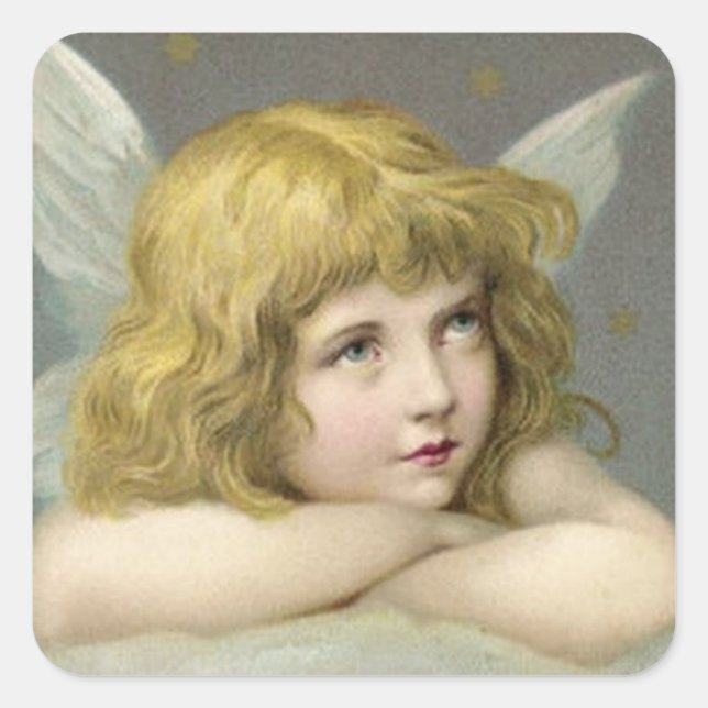 Angel on a Cloud Square Sticker (Front)
