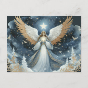 Angel on Christmas night beautiful Postcard