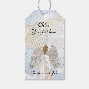 Angel on Gold Stars Gift Tags