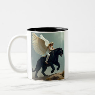 ANGEL ON PANTHER Two-Tone COFFEE MUG