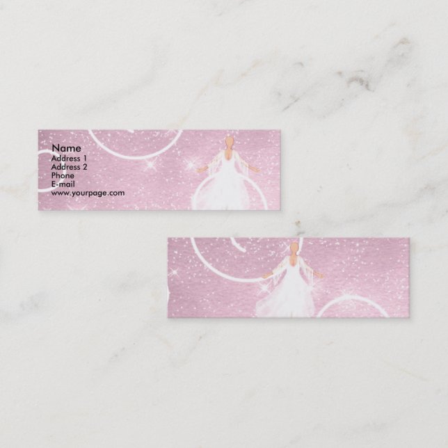 Angel on Pink Cloud Mini Business Card (Front/Back)