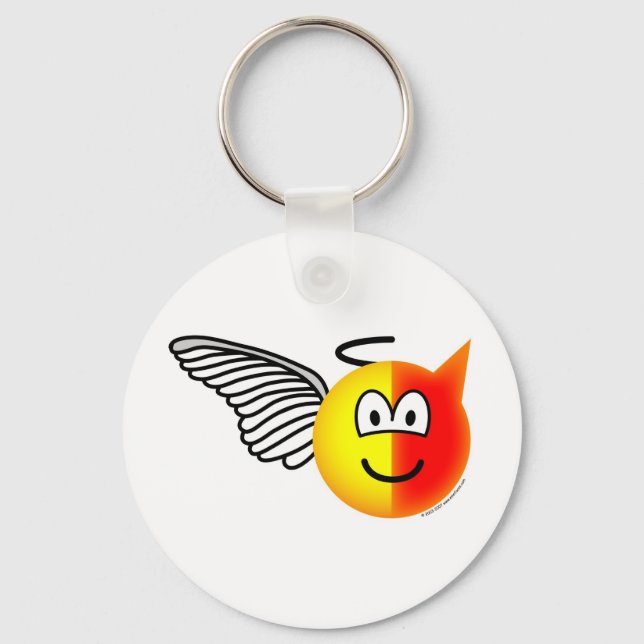 Angel or devil emoticon key ring (Front)