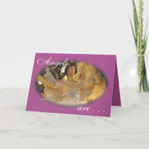 Angel oval on Purple customise Thank You Card